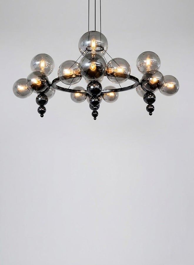 SPOLUX Modern Lighting, Modern Chandelier, Light,  Black Color, 100x35x60 cm, Suitable  for bedroom and living room, Glass Material, Adjustable height. - Image 1